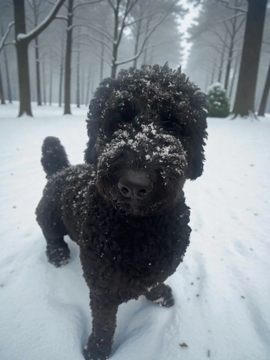 Loki enjoying the snow, a pet in the Bloom community