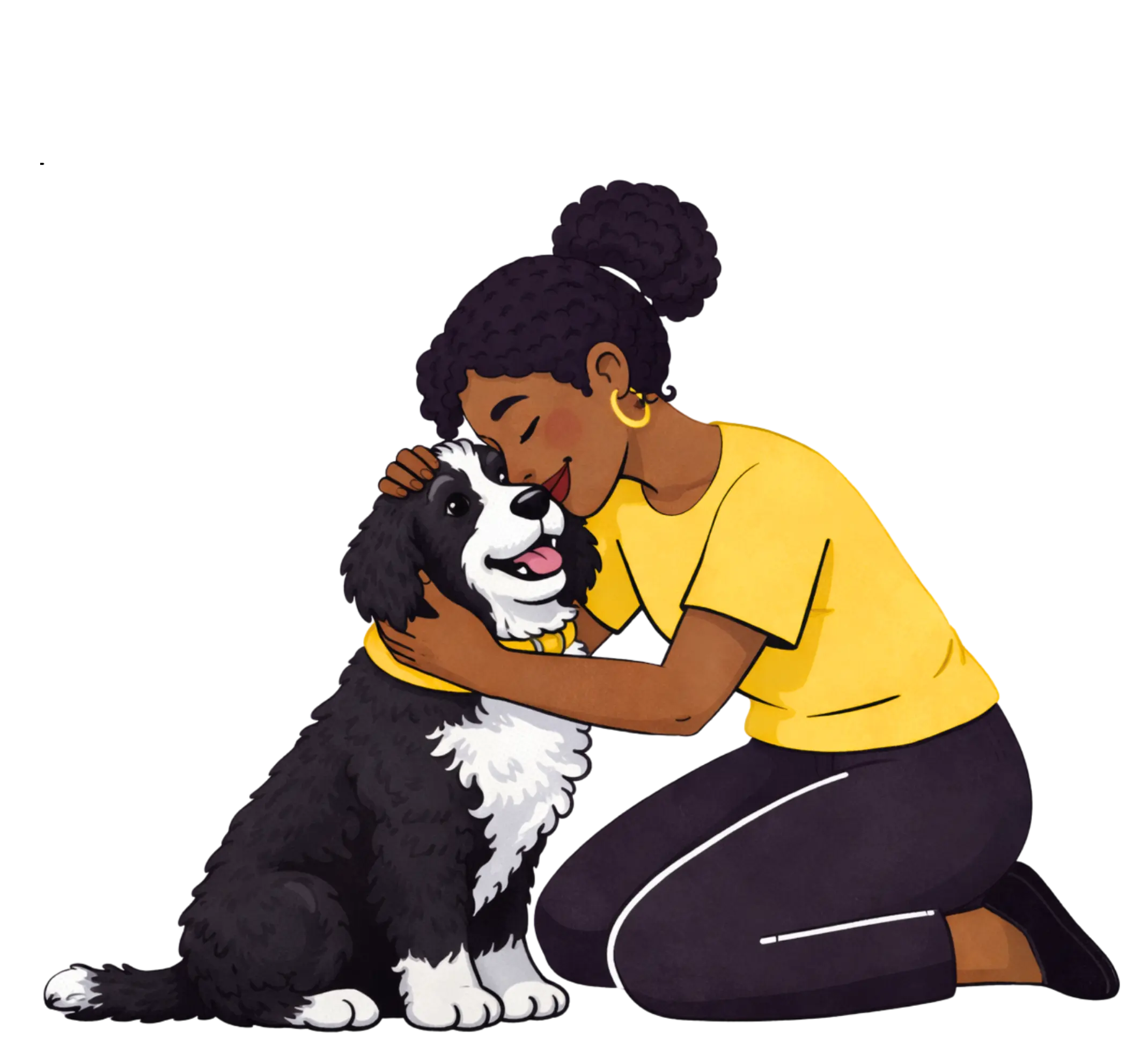 Trusted borrower spending time with a pet