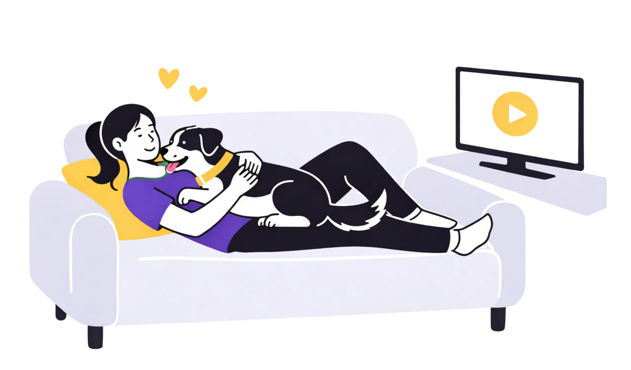 Illustration representing love and affection for pets